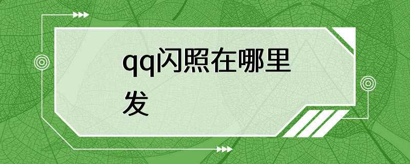 qq闪照在哪里发