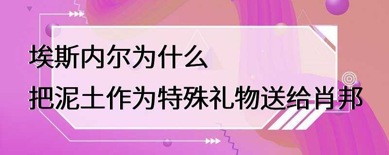 埃斯内尔为什么把泥土作为特殊礼物送给肖邦