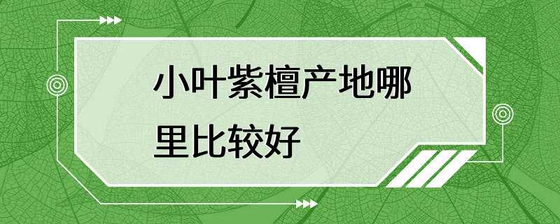 小叶紫檀产地哪里比较好