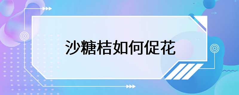 沙糖桔如何促花