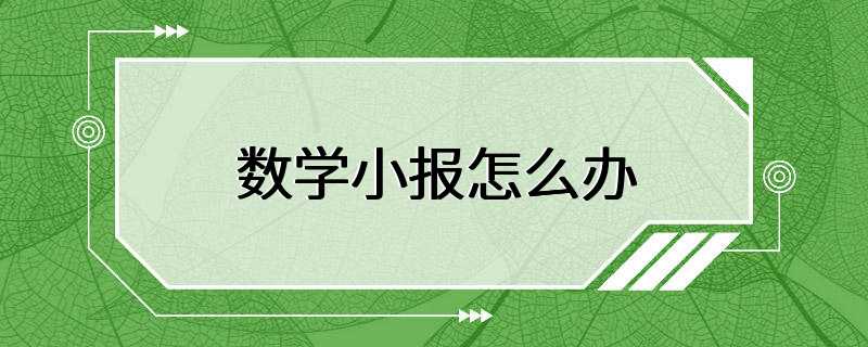 数学小报怎么办