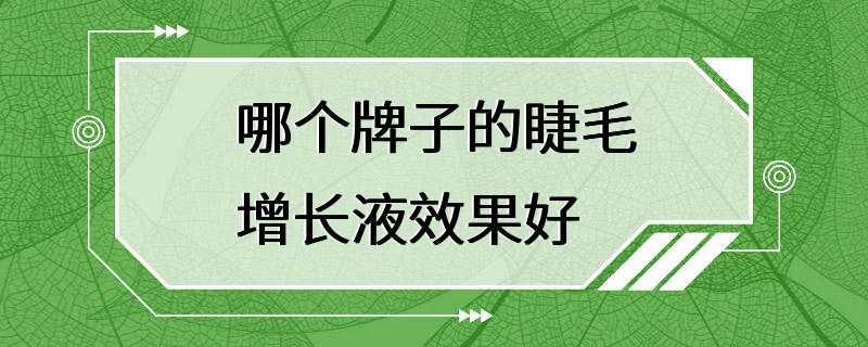 哪个牌子的睫毛增长液效果好