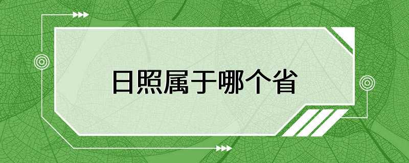 日照属于哪个省