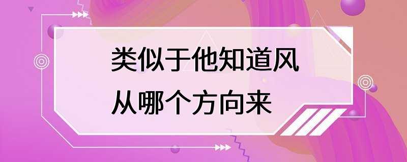 类似于他知道风从哪个方向来