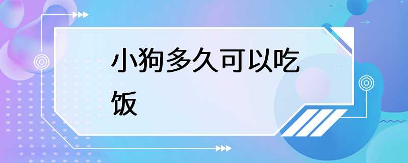 小狗多久可以吃饭