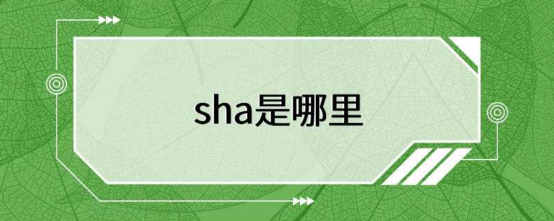 sha是哪里