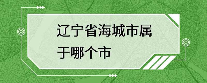 辽宁省海城市属于哪个市