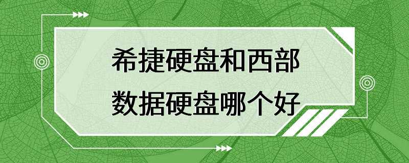 希捷硬盘和西部数据硬盘哪个好