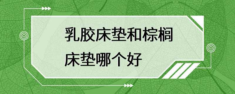 乳胶床垫和棕榈床垫哪个好