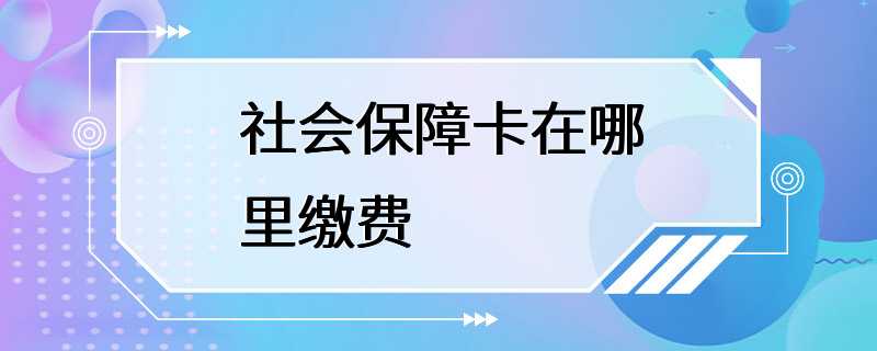 社会保障卡在哪里缴费