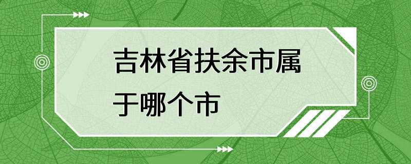 吉林省扶余市属于哪个市