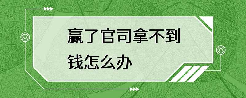 赢了官司拿不到钱怎么办