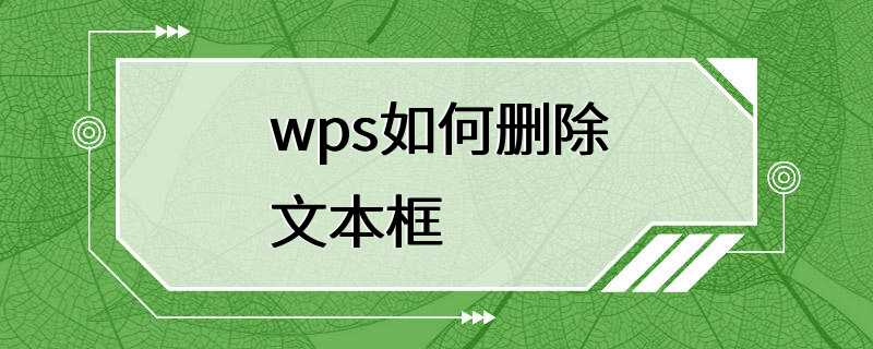 wps如何删除文本框