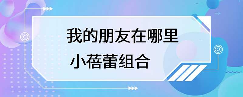 我的朋友在哪里 小蓓蕾组合