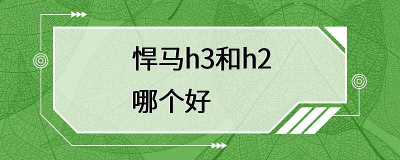 悍马h3和h2哪个好