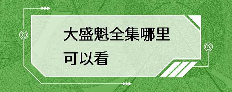 大盛魁全集哪里可以看