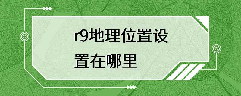 r9地理位置设置在哪里