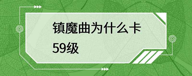 镇魔曲为什么卡59级