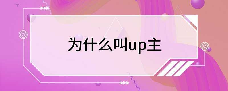 为什么叫up主