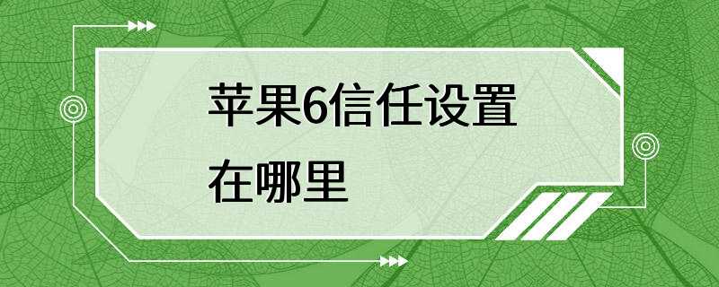 苹果6信任设置在哪里