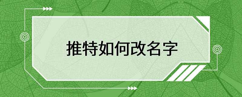 推特如何改名字