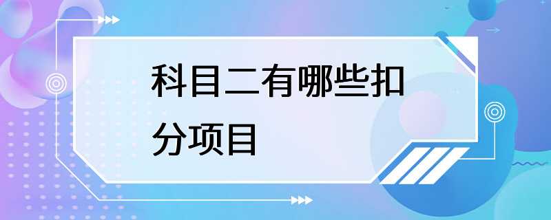 科目二有哪些扣分项目