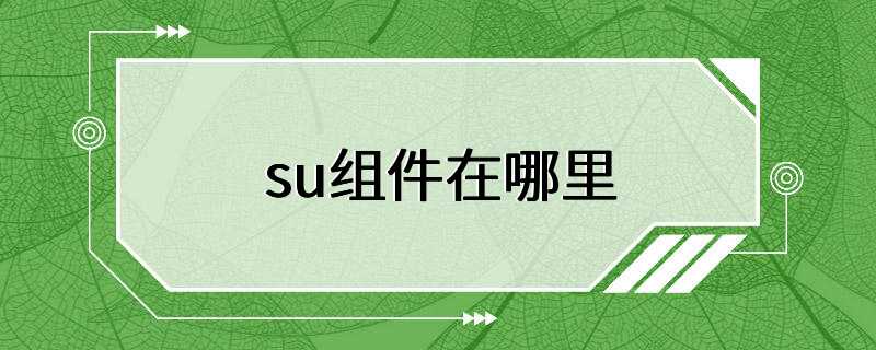 su组件在哪里