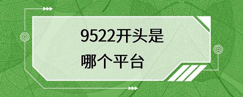 9522开头是哪个平台