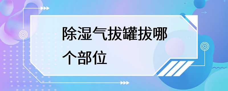 除湿气拔罐拔哪个部位