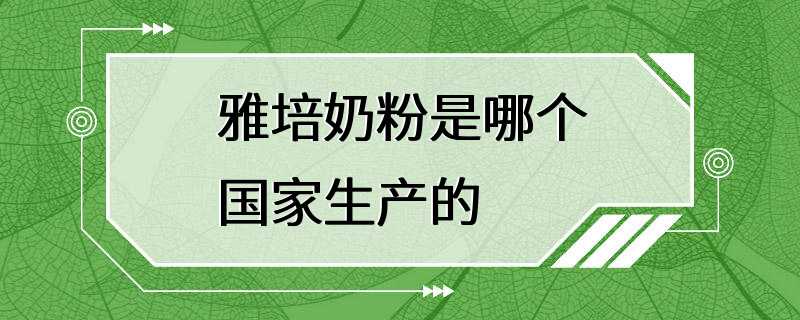 雅培奶粉是哪个国家生产的