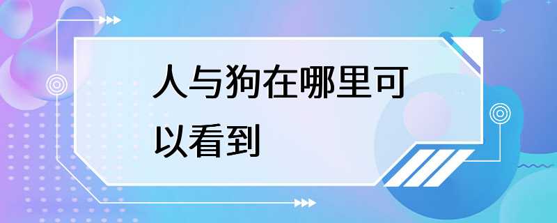 人与狗在哪里可以看到