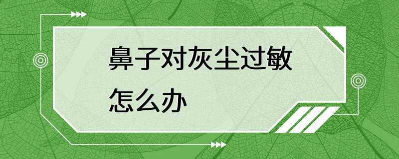 鼻子对灰尘过敏怎么办