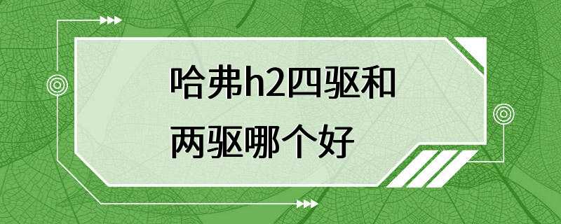 哈弗h2四驱和两驱哪个好