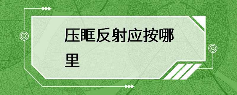 压眶反射应按哪里