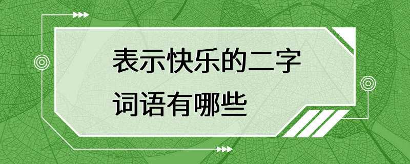 表示快乐的二字词语有哪些