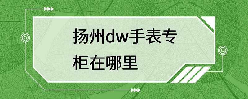 扬州dw手表专柜在哪里