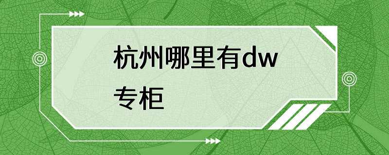 杭州哪里有dw专柜