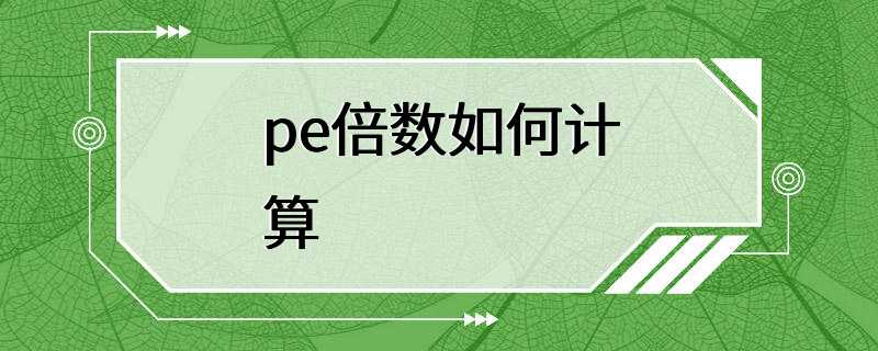 pe倍数如何计算