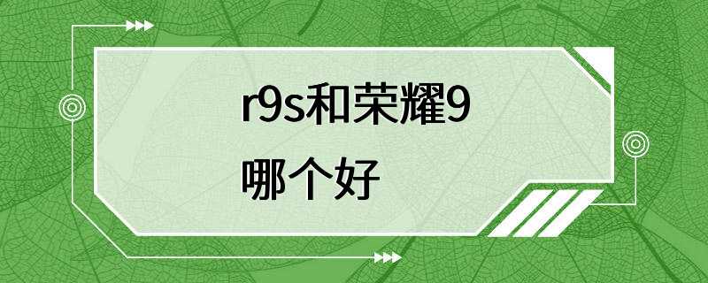 r9s和荣耀9哪个好