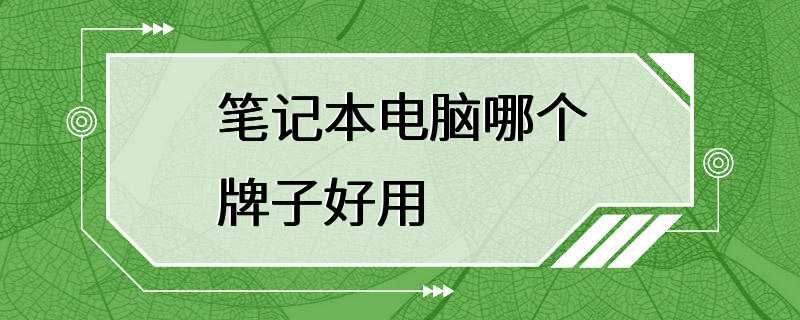 笔记本电脑哪个牌子好用