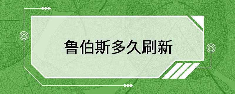 鲁伯斯多久刷新