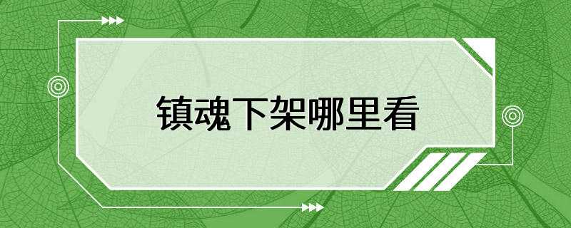 镇魂下架哪里看