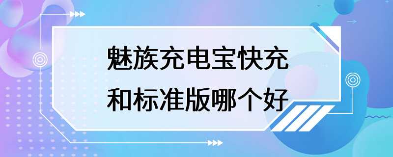 魅族充电宝快充和标准版哪个好