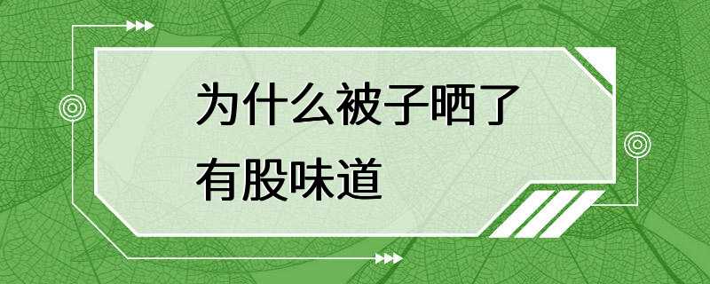 为什么被子晒了有股味道