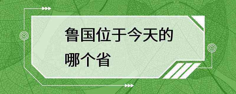 鲁国位于今天的哪个省