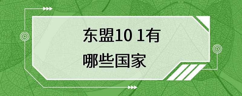 东盟10 1有哪些国家