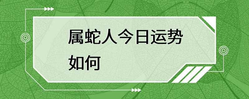 属蛇人今日运势如何