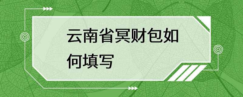 云南省冥财包如何填写