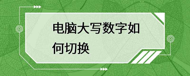 电脑大写数字如何切换