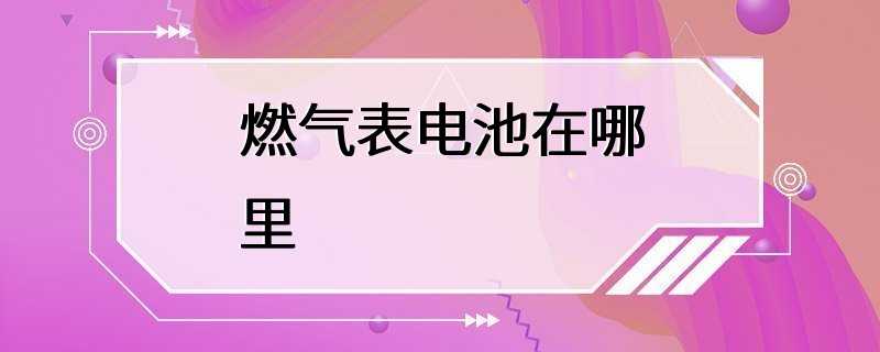 燃气表电池在哪里